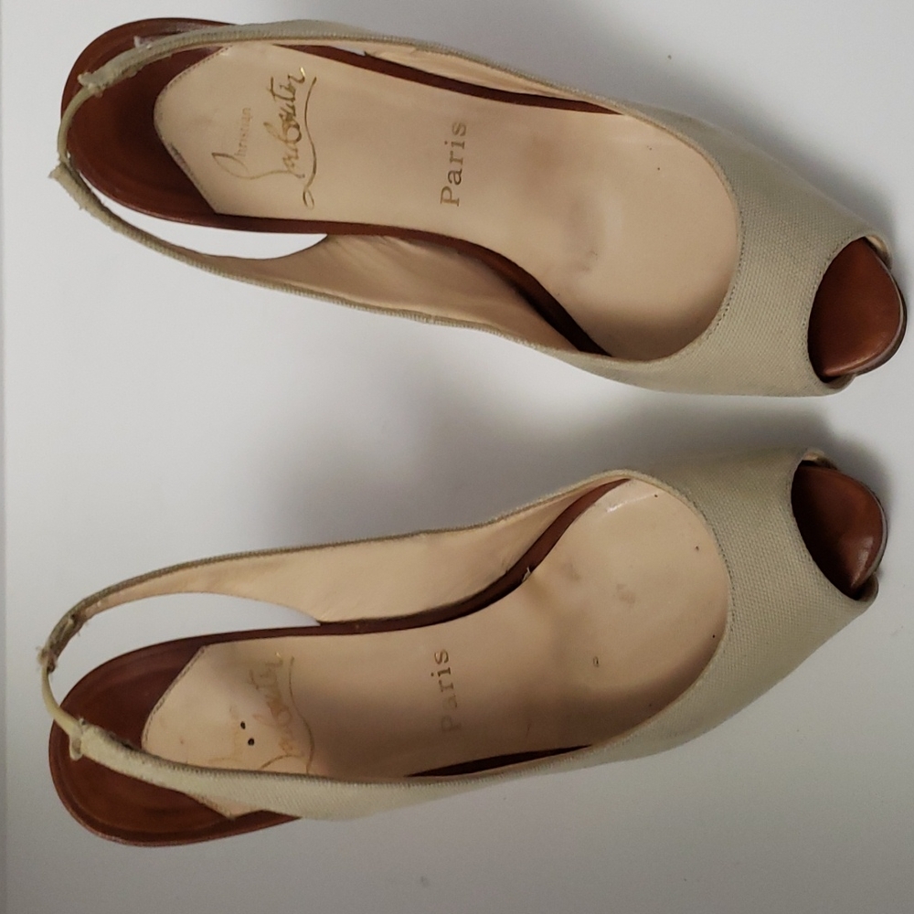 Christian Louboutin Sling Backs Heels - Picture 3 of 12